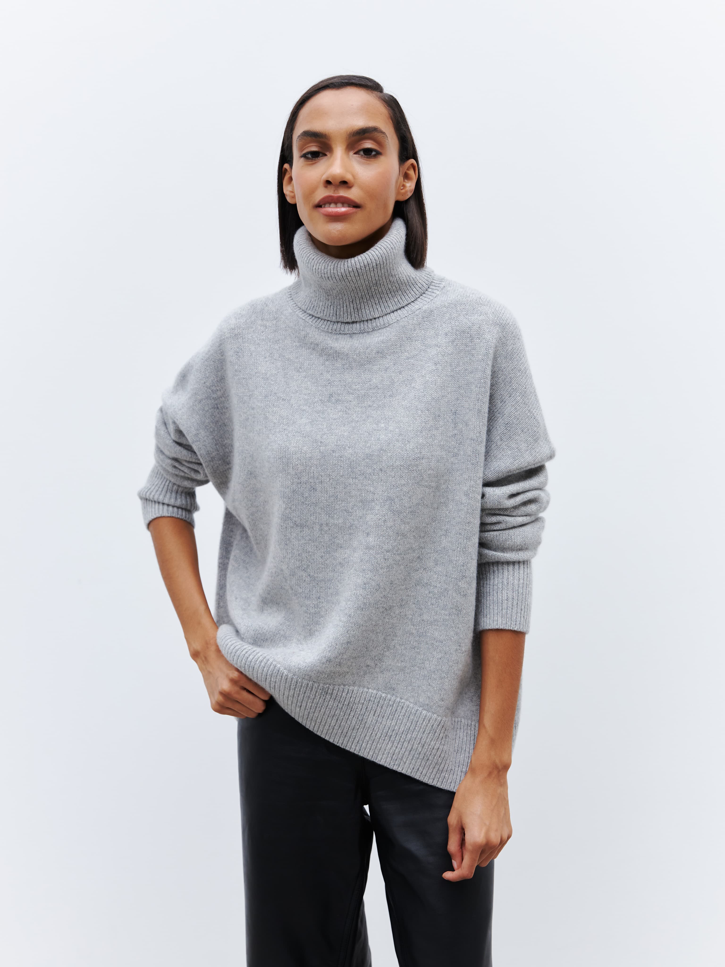 Grey sweater with clearance pearls